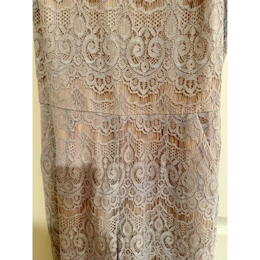 LC Lauren Conrad Runway Lace Jumpsuit Periwinkle Blue Open Back Wedding Guest 8‎